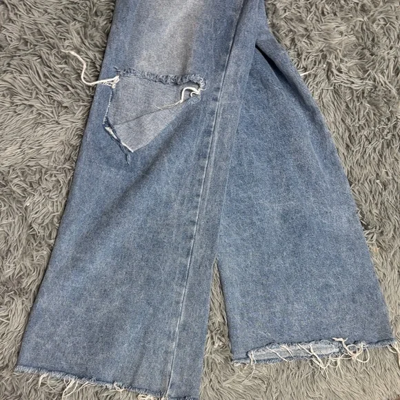 Distressed Light Blue Wide Leg - Picture 8 of 16